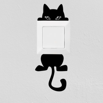 Wandtattoo für Lichtschalter / Steckdose Katze