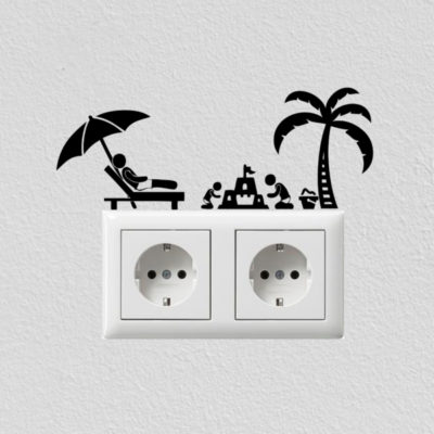 Wandtattoo für Lichtschalter / Steckdose Familienurlaub